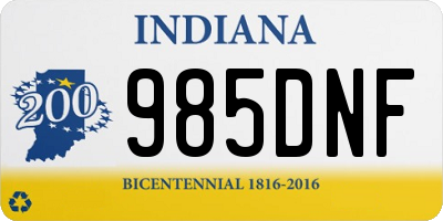 IN license plate 985DNF