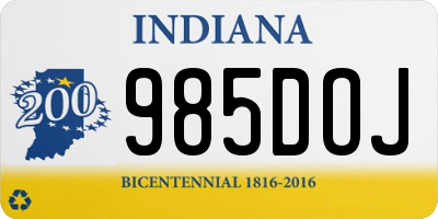 IN license plate 985DOJ