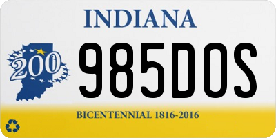 IN license plate 985DOS