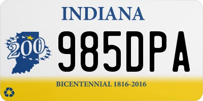 IN license plate 985DPA