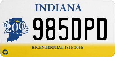 IN license plate 985DPD