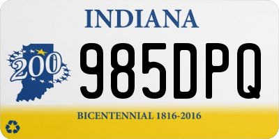 IN license plate 985DPQ