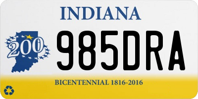 IN license plate 985DRA