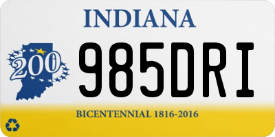 IN license plate 985DRI