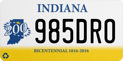 IN license plate 985DRO