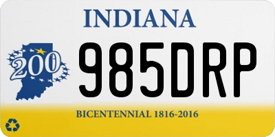 IN license plate 985DRP