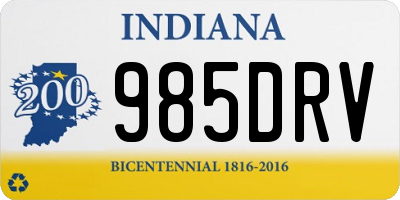 IN license plate 985DRV