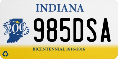 IN license plate 985DSA