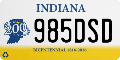 IN license plate 985DSD