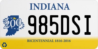 IN license plate 985DSI