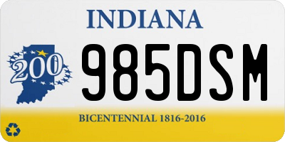 IN license plate 985DSM