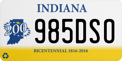 IN license plate 985DSO