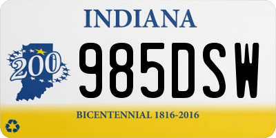 IN license plate 985DSW