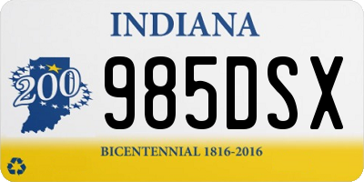 IN license plate 985DSX