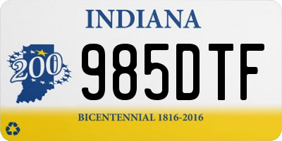 IN license plate 985DTF