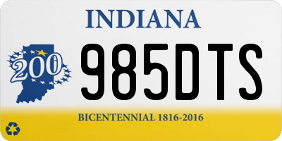 IN license plate 985DTS