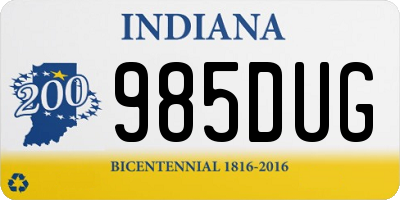 IN license plate 985DUG