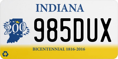 IN license plate 985DUX