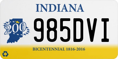 IN license plate 985DVI