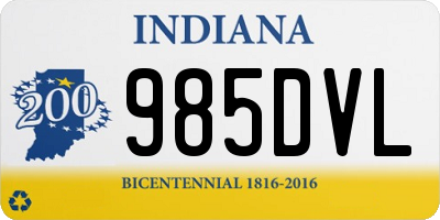 IN license plate 985DVL