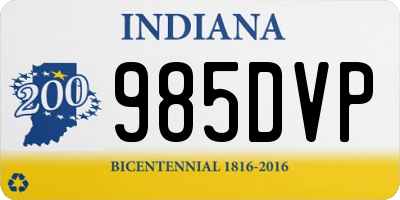 IN license plate 985DVP