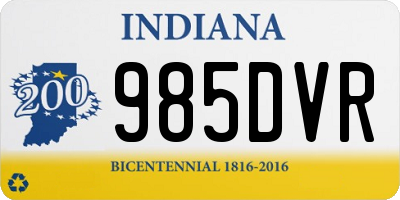 IN license plate 985DVR