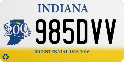 IN license plate 985DVV