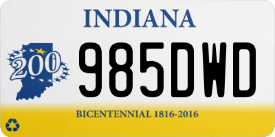 IN license plate 985DWD