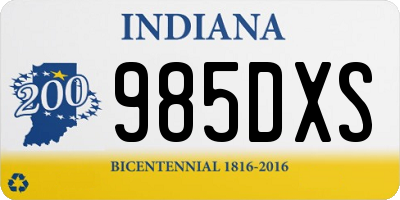 IN license plate 985DXS