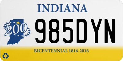IN license plate 985DYN