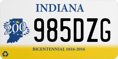 IN license plate 985DZG