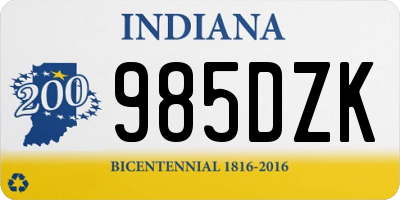 IN license plate 985DZK