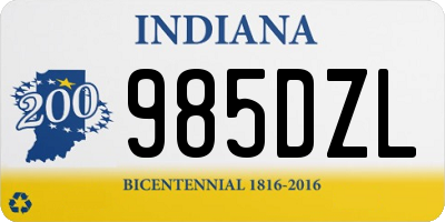 IN license plate 985DZL