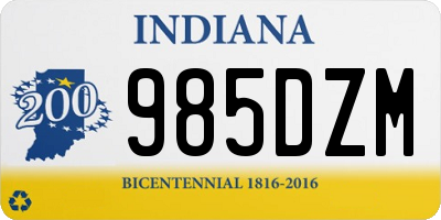 IN license plate 985DZM