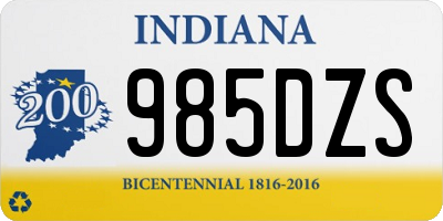 IN license plate 985DZS