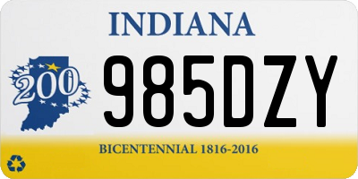 IN license plate 985DZY