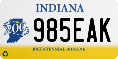 IN license plate 985EAK