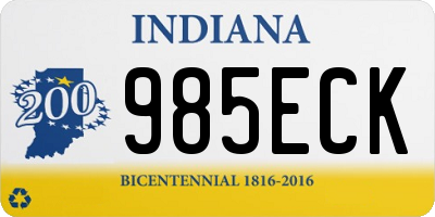 IN license plate 985ECK