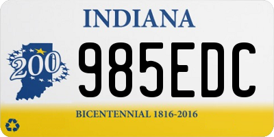 IN license plate 985EDC