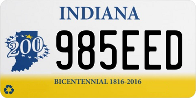 IN license plate 985EED