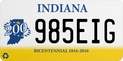 IN license plate 985EIG