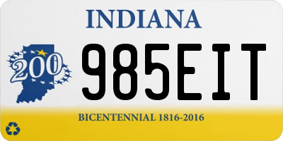 IN license plate 985EIT