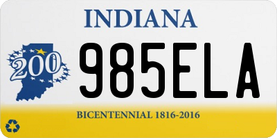 IN license plate 985ELA