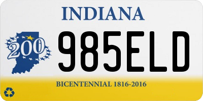 IN license plate 985ELD