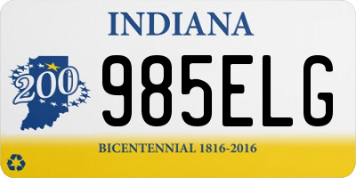 IN license plate 985ELG