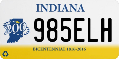 IN license plate 985ELH