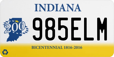 IN license plate 985ELM