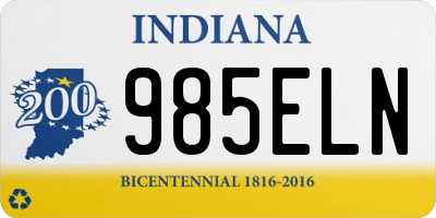 IN license plate 985ELN