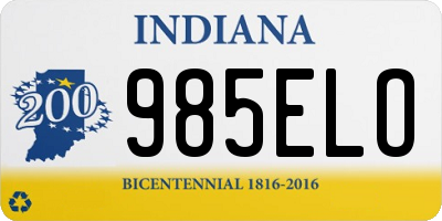 IN license plate 985ELO