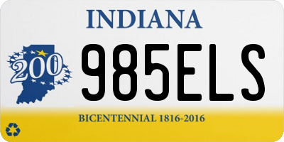 IN license plate 985ELS